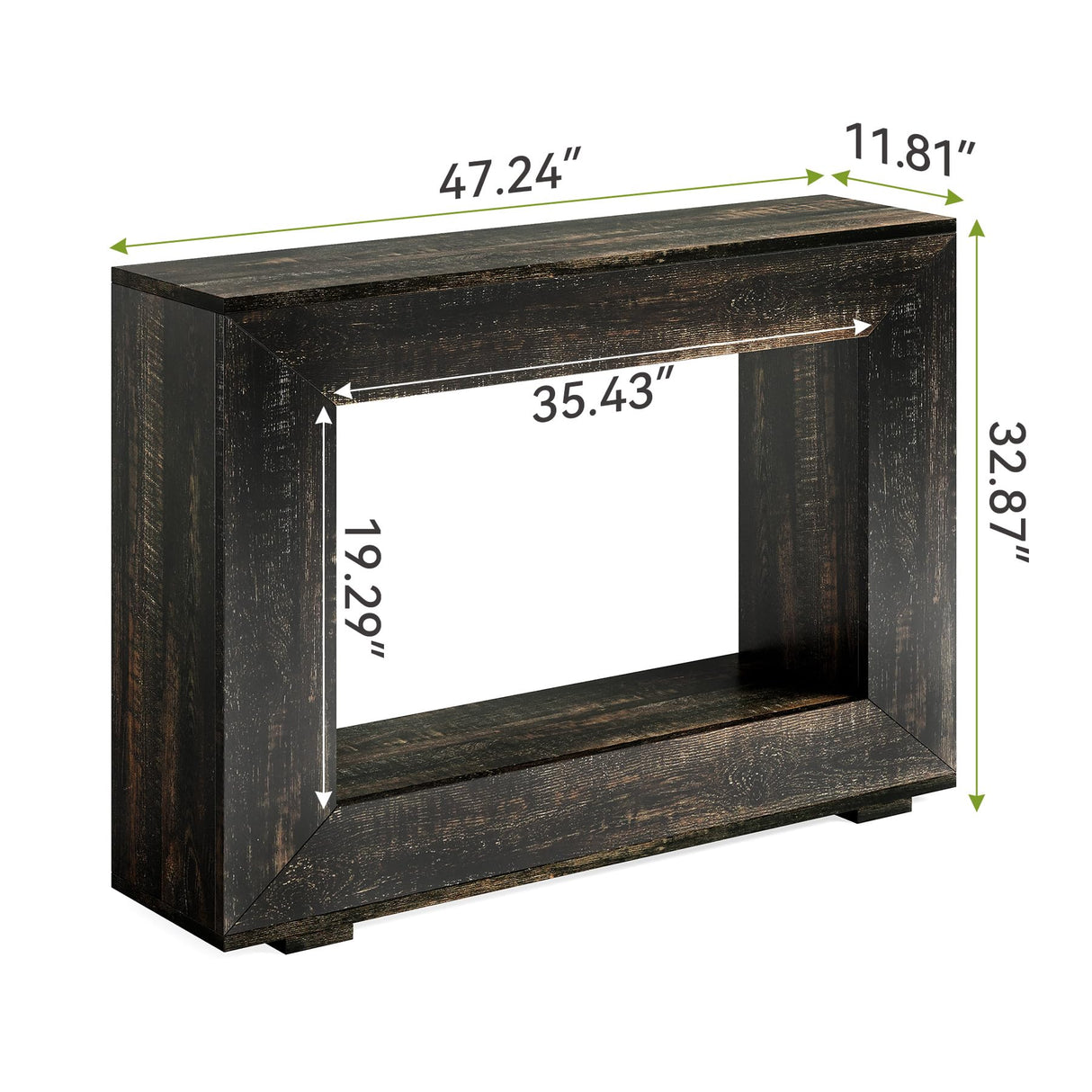 LITTLE TREE 47 Inches Console Table, Sofa Table with Storage, Modern Entryway Table for Hallway, Narrow Long Sofa Entryway Table for Living Room, Black LITTLE TREE