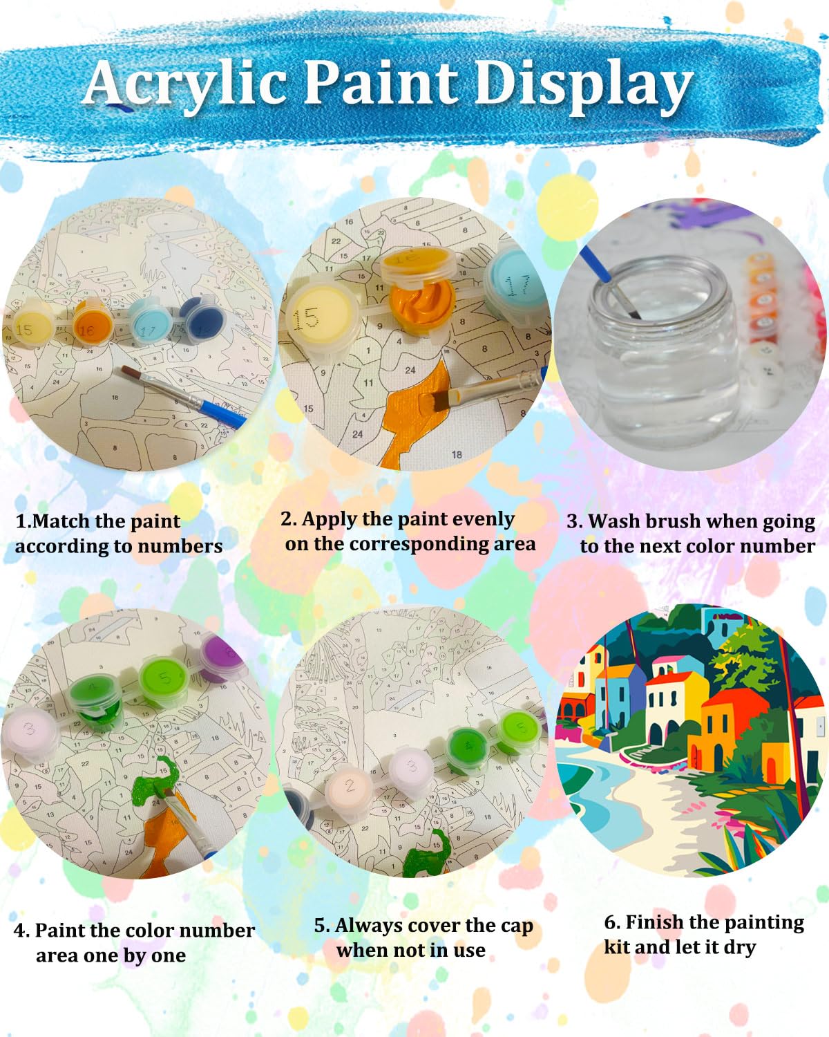 TOCARE Paint by Numbers Kit for Adults Beginner,Palm Tree Beach Adult Paint by Number Canvas, Acrylic Adults' Paint-by-Number Kits Sea for Home Wall Decor 16x20inch TOCARE