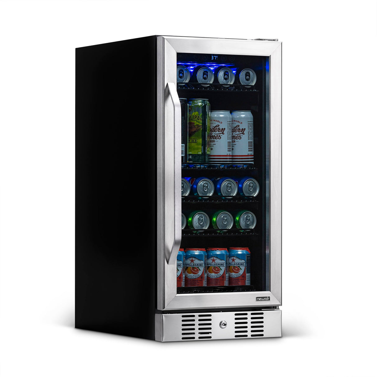 NewAir Beverage Refrigerator Cooler with 96 Can Capacity - Built-in Mini Bar Beer Fridge for Bedroom, Dorm, Office - Small Refrigerator Cools to 34F Perfect For Beer, Soda, And Drinks NewAir