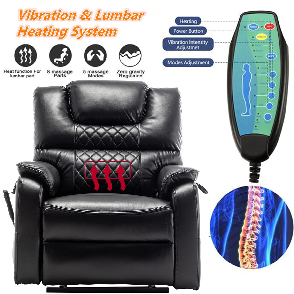 LITVZ Recliner with Lift Assist for Seniors, Heavy Duty Lay Flat Recliner 180-Degree, Dual Motor Power Stand Up Lift Chair with Massage and Heat, Infinite Position Electric Recliner Chair for Elderly LITVZ