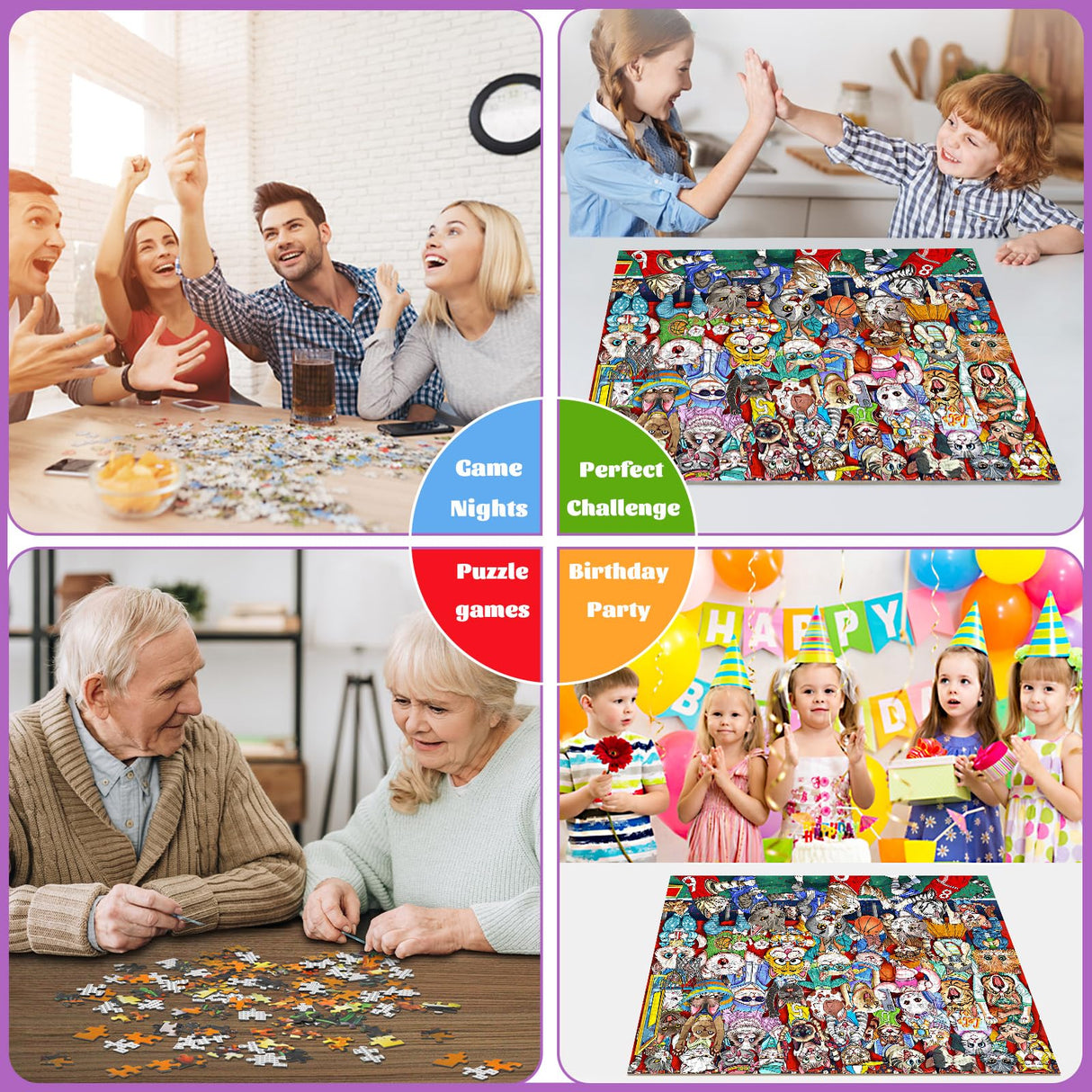 Puzzles for Adults 1000 Pieces, Cat Basketball Fun Jigsaw Puzzles Challenging Game, Puzzles Interlock Perfectly No Dust, for House Decoration, Party Toy for Kids Parents TangMosaic