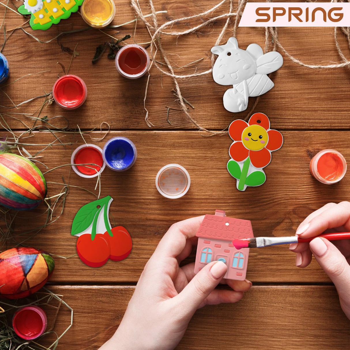 Seenelling 24 Sets Ceramics to Paint Kids Arts and Crafts Painting Kit Unpainted Plaster Statues Paint Your Own Ceramics DIY Paintable Plaster Figurines for Boys Girls Party Decor (Classic) Seenelling