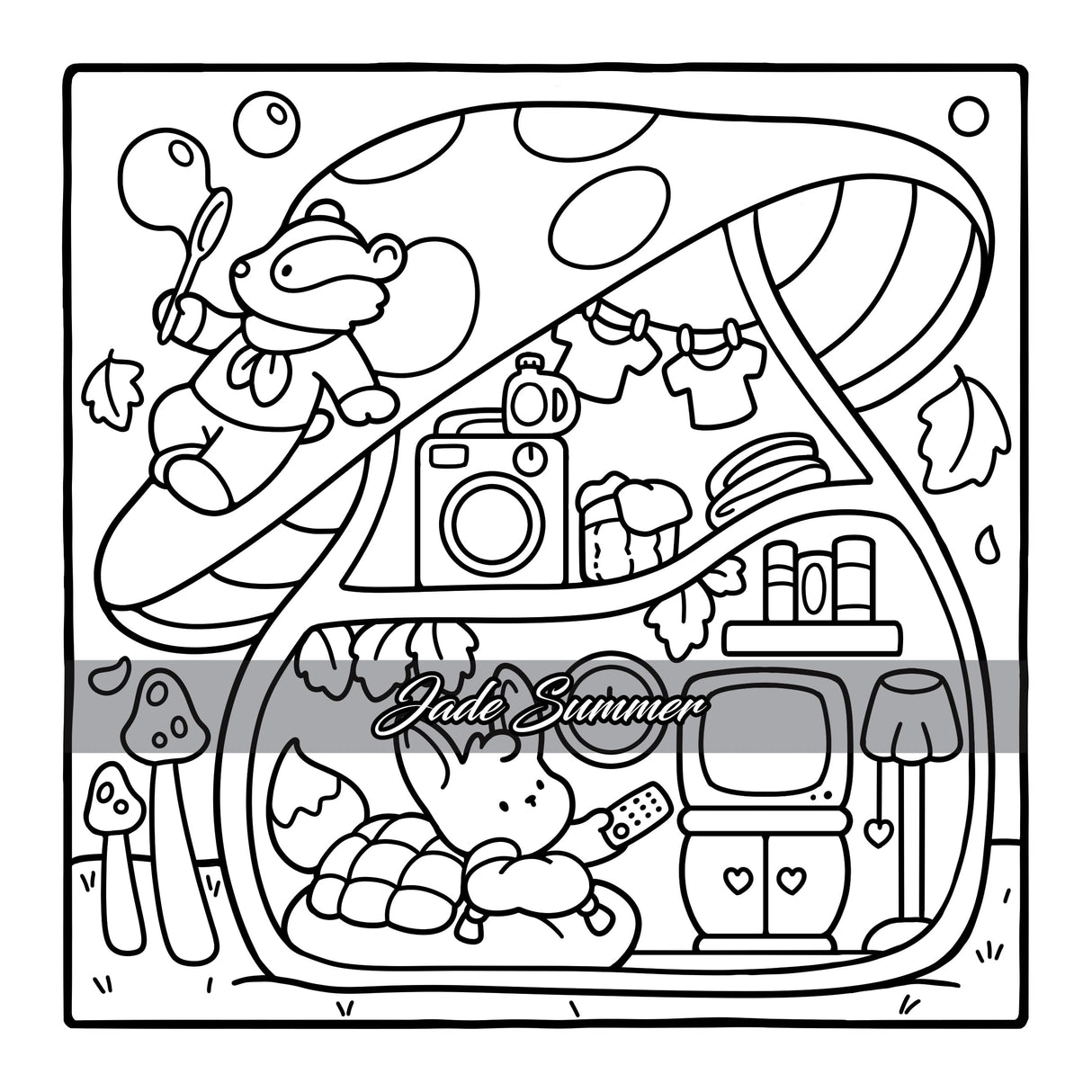 Comfy & Cozy: Coloring Book for Adults and Teens with Cozy Scenes and Cute Animal Characters for Relaxation (Comfy and Cozy Coloring Books) WoodArtSupply