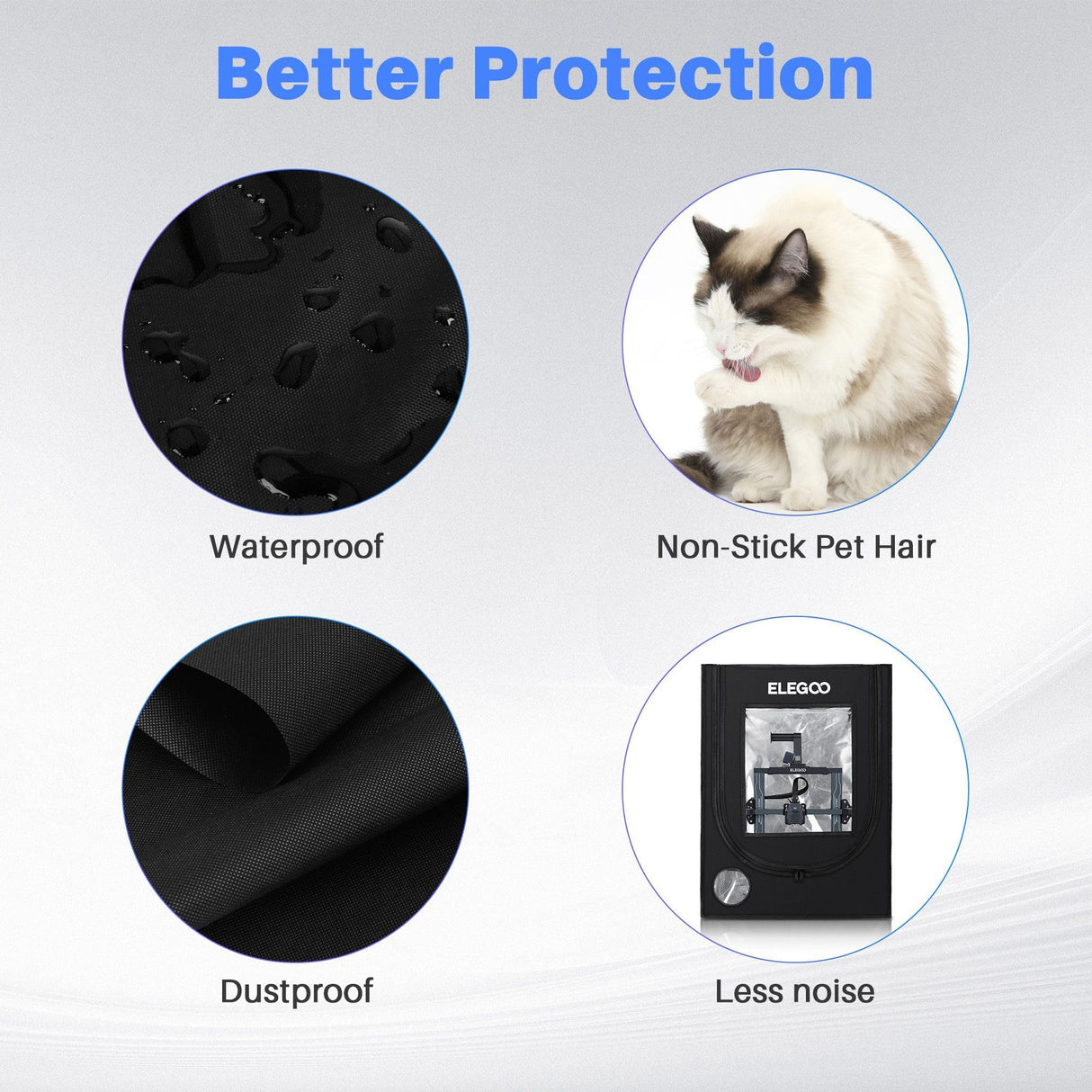 ELEGOO 3D Printer Enclosure, Fireproof and Dustproof 3D Printer Cover Constant Temperature Tent for Neptune 3 Pro/Neptune 4/Neptune 4 Pro/Ender 3/Ender 3 V2/Ender 3 S1/Kobra 2 ELEGOO