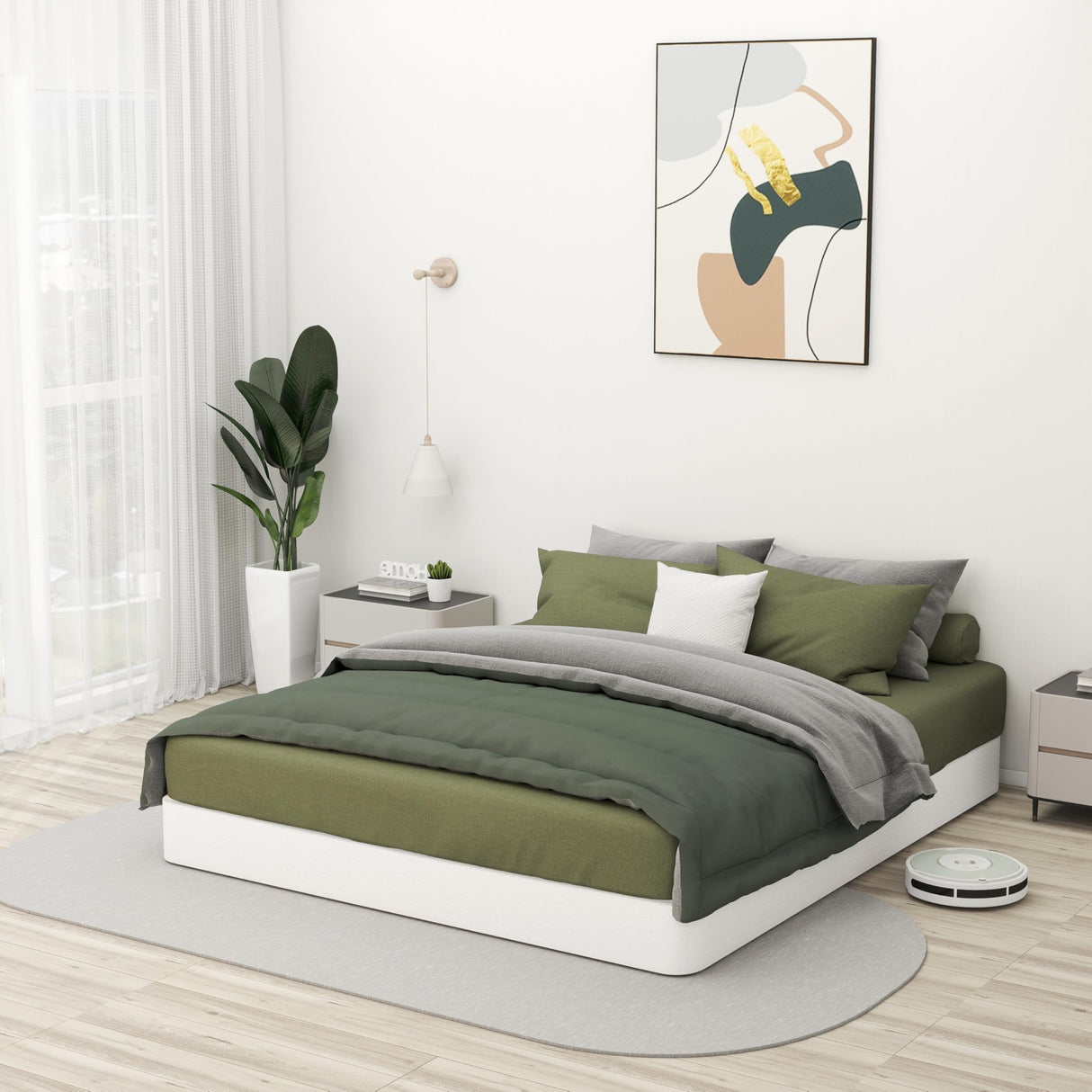 HusDream Queen Box Spring - 7 Inch High Profile, Strong Metal Frame With Fabric Cover, Anti-Noise Mattress Foundation, Easy Install (Queen Size) HusDream