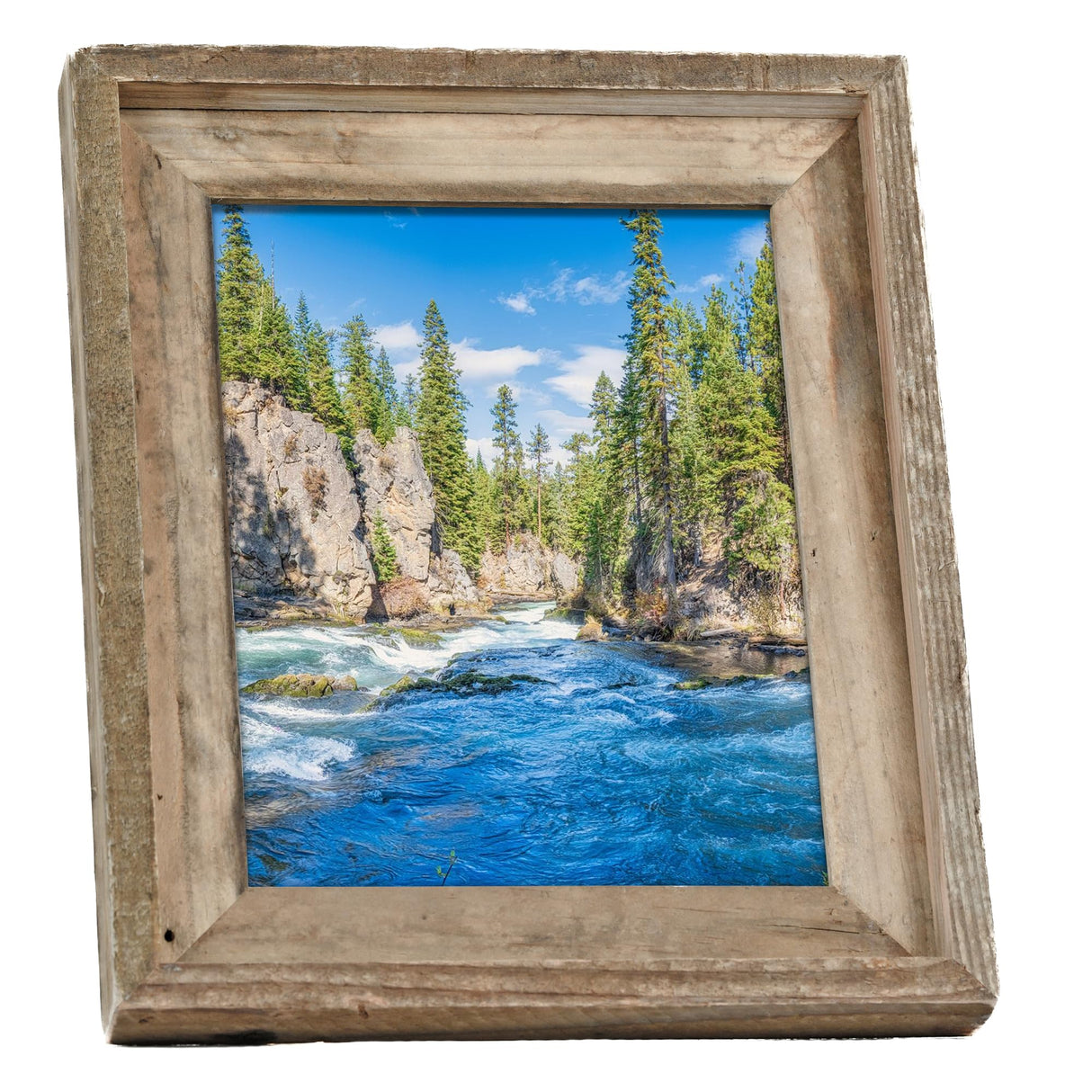 NWDCLF Rustic 8x10 Picture Frame, Reclaimed Barnwood Photo Frame with Real Glass, Distressed Natural Wood Frame for Wall and Tabletop Display, Farmhouse Country Home Office Cabin Décor NWDCLF