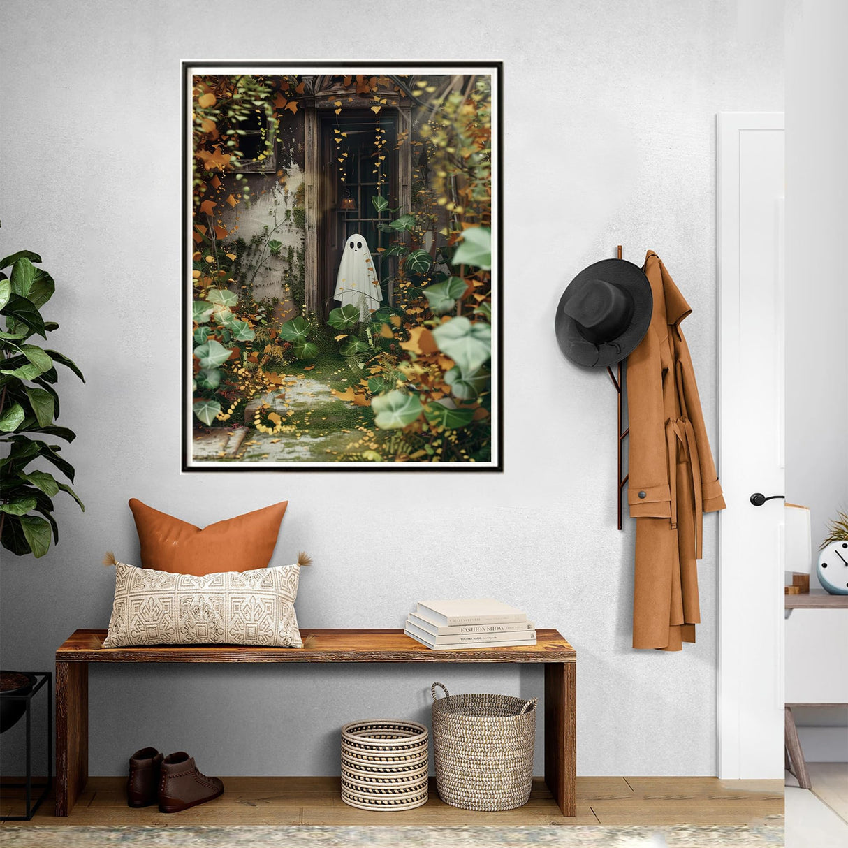 SKRYUIE Paint by Numbers Halloween for Adults, Acrylic Oil Painting by Numbers Kits for Beginner with Paintbrushes Brushes Art Crafts Canvas for Home Decor 16x20 inch / 40x50 cm B49809 SKRYUIE