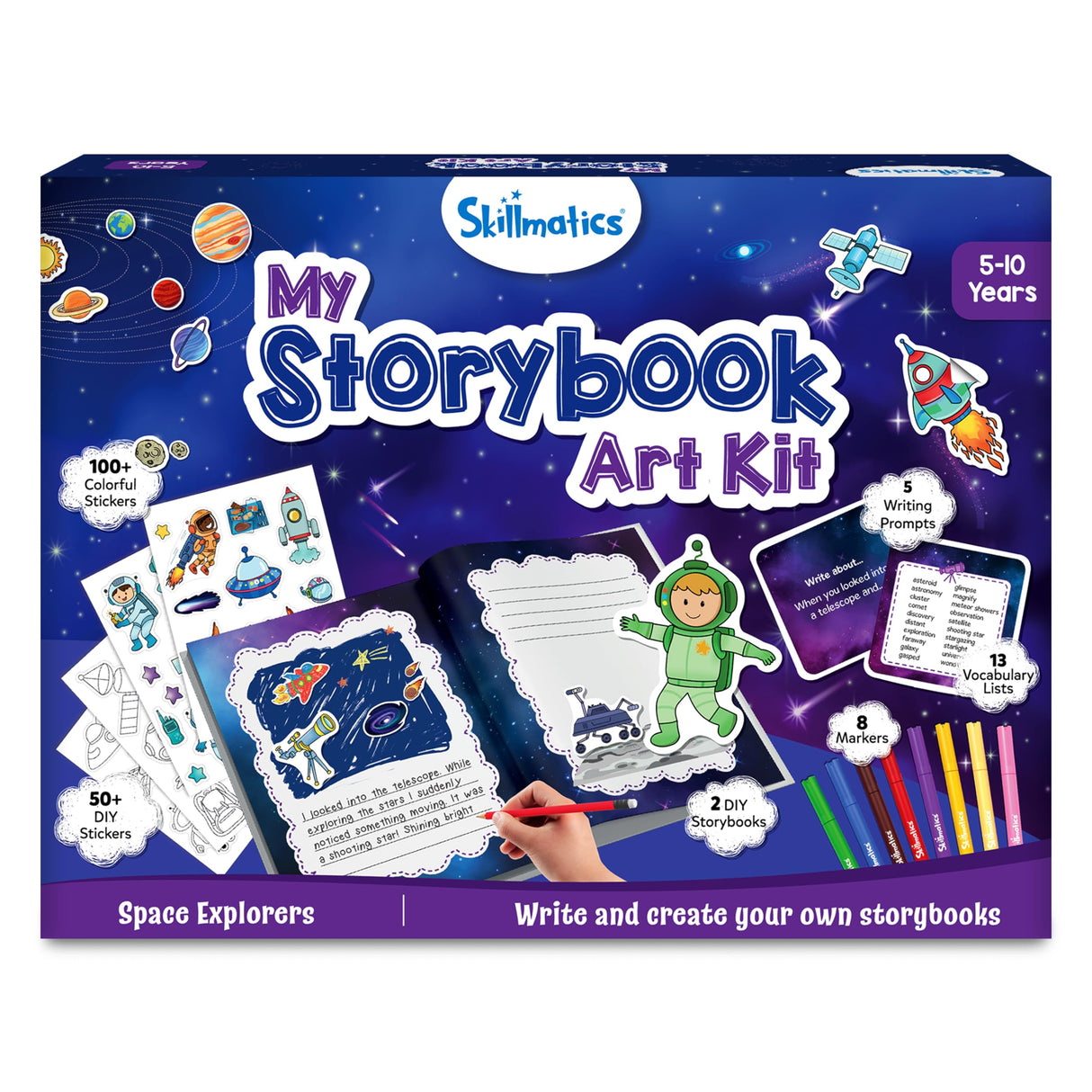 Skillmatics Storybook Art Kit & Dot It Space Theme Bundle, Gifts for Girls & Boys Ages 5, 6, 7, 8, 9, 10 Skillmatics