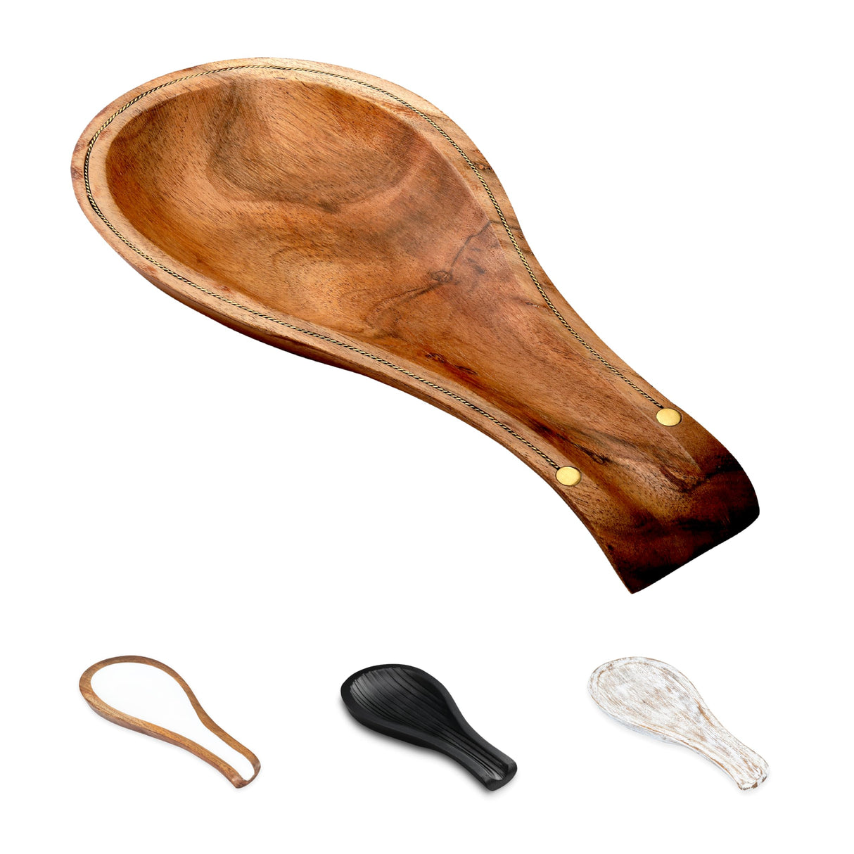 Folkulture Spoon Rest for Kitchen Counter, Spoon Holder for Stove, Kitchen Spoon Rest, Spoon Holder for Kitchen Counter, Acacia Wood, 10" Cooking Spoon Holder, Stove Spoon Holder or Cute Spoon Rest Folkulture