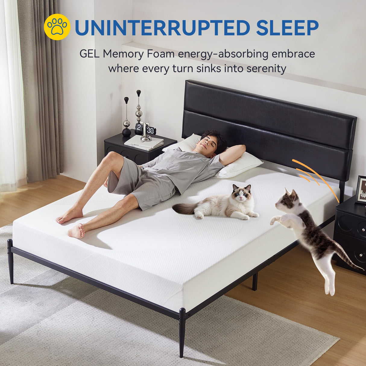 BedsPick 8 Inch Twin Mattress, Cooling Gel Memory Foam for Pressure Relief, CertiPUR-US Certified Medium Firm Twin Size Mattress in a Box, Removable Washable Cover BedsPick