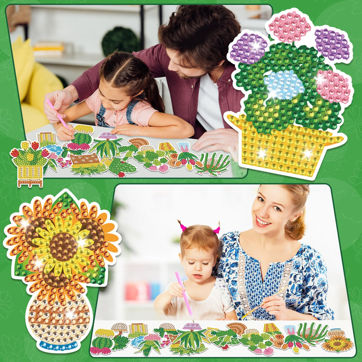 chiazllta 30 Pcs Summer Diamond Painting Magnets Flower Arts Crafts Kit Flower Refrigerator Magnetic Sticker Diamond Fridge Magnet for Adults DIY Home Decoration chiazllta