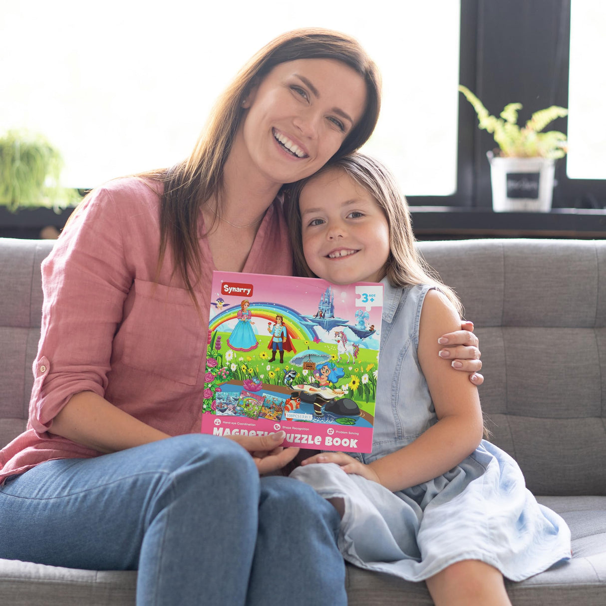 SYNARRY Unicorn Princess Mermaid Magnetic Puzzles for Toddlers 3-5, 36 Pieces Travel Puzzles for Kids Ages 4-8, Airplane Car Road Trip Activities Games Toys for 3 4 5 6 Year Old Girls Birthday Gifts SYNARRY