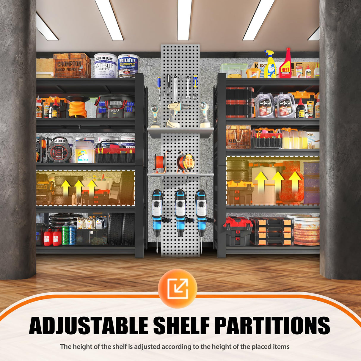 PRESTELION 72" H|35.5" W All - Metal Garage Shelving - Easy Assembly 5 - Tier Shelving Unit|Heavy - Duty Adjustable Shelf|Steel Waterproof Rust - Resistant Shelves for Industrial,Warehouse,Basement PRESTELION