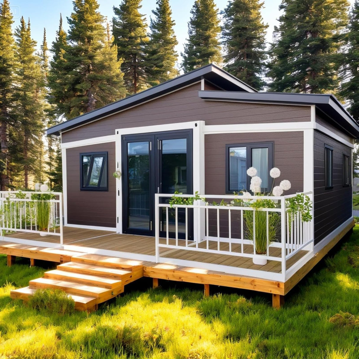 prefab Tiny Homes for Sale prefab Tiny Houses to Live in for Adults, 20FT Expandable Mobile Modular Container with 1 Bedroom, Compact Kitchen, Private Bath, Perfect for Residential or Vacation use Generic