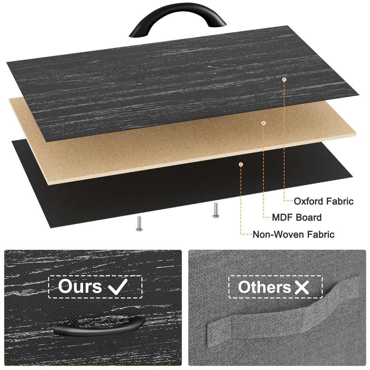 YaFiti TV Stand for Bedroom, Dresser TV Stand with 4 Fabric Drawers & Open Shelves for 50" TV, Entertainment Center with Power Outlet, Dresser for Bedroom, Living Room, Entryway, Black Wood Veins YaFiti