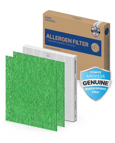 COWAY AP-1512HH & 200M Air Purifier Filter Replacement, Allergen Filter Pack, 2 Allergen Deodorization Filters and 1 True HEPA Filter, 1 Pack, Green