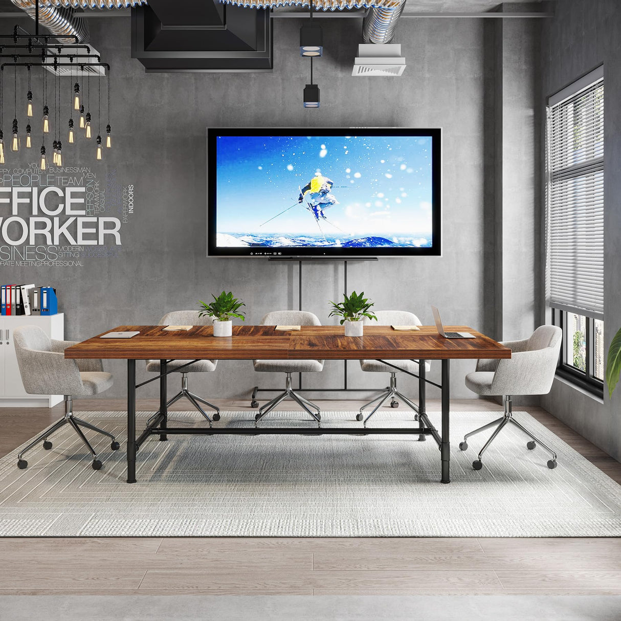 Tribesigns 6FT Conference Table, 70.8" W x 35.4" D Rectangle Meeting Seminar Table, Modern Training Table Boardroom Desk for Conference Room Tribesigns