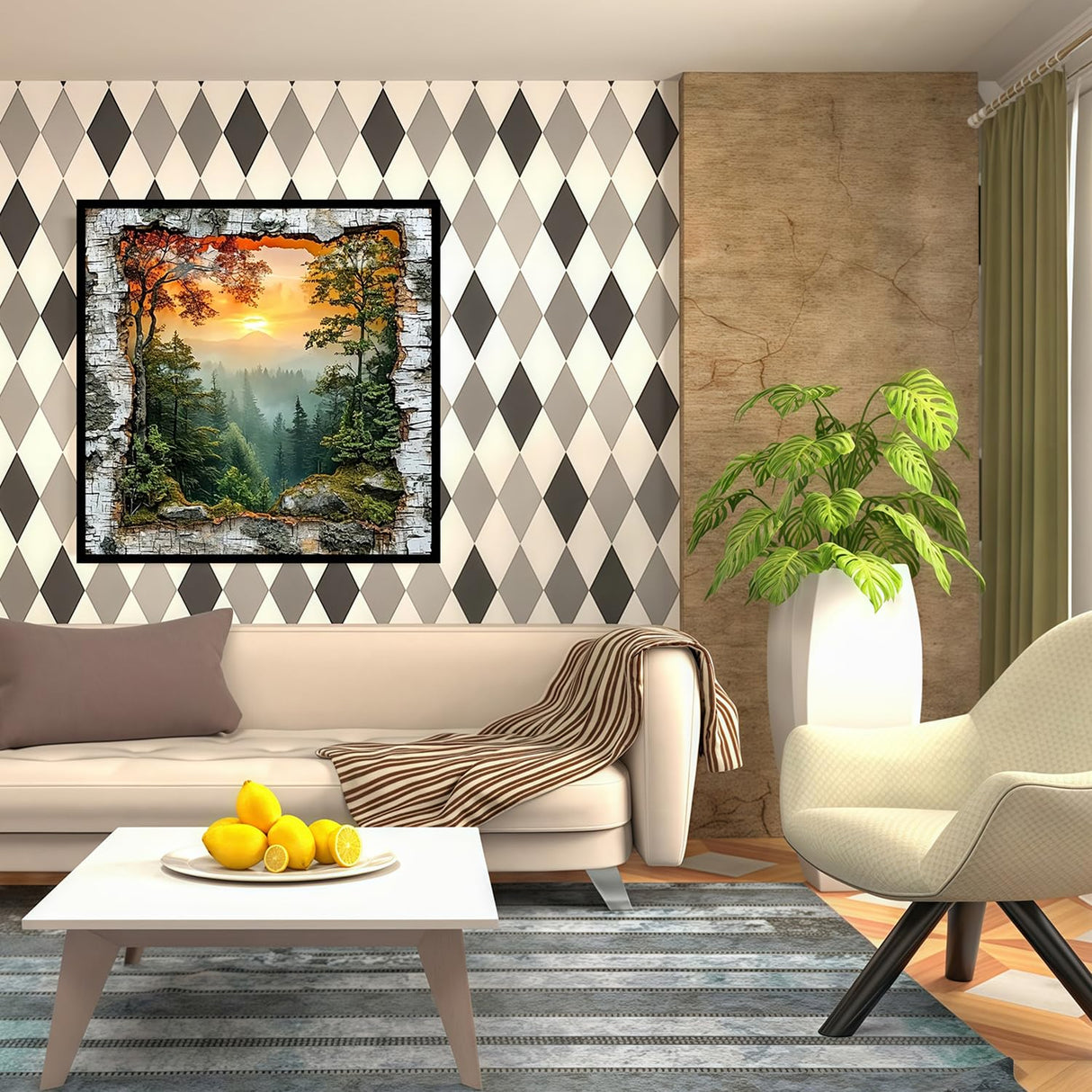 CHWGLFGG 5D Diamond Art Kits for Adults Beginners, Forest Landscape Diamond Painting Kits, DIY Full Round Drill Paint by Diamonds Dot Gem Art for Adults, Home Wall Decor 13.7X 13.7 Inch CHWGLFGG