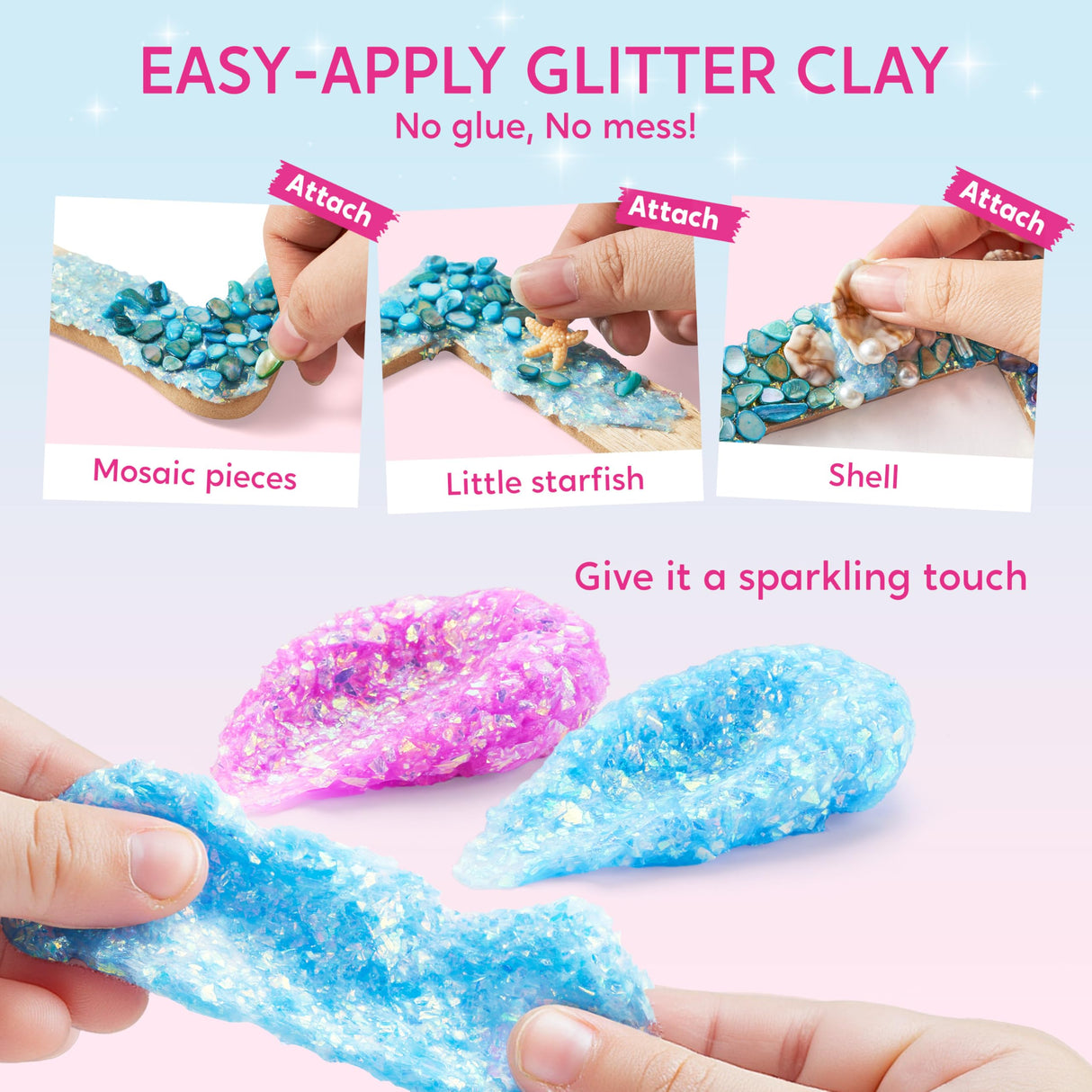 Klever Kits Mosaic Photo Frame Craft Kits, DIY Mosaic Kits for Kids 6 Years Old Girl Birthday Gift Summer Activities, Make Your Own Picture Frame Arts and Crafts for Kids Klever Kits