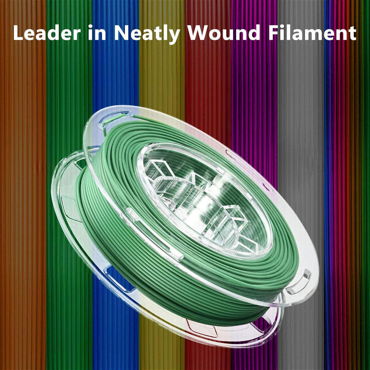 AOSEED 3D Printer Filament Set, 1.75mm (± 0.03 mm) PLA Filament, Purple/Green/Blue/Yellow/White/Iridescent/Red/Orange 3D Printing Filament Bundle for Most of 3D Printer, 200g/0.44lbs x 8 Spools Pack AOSEED