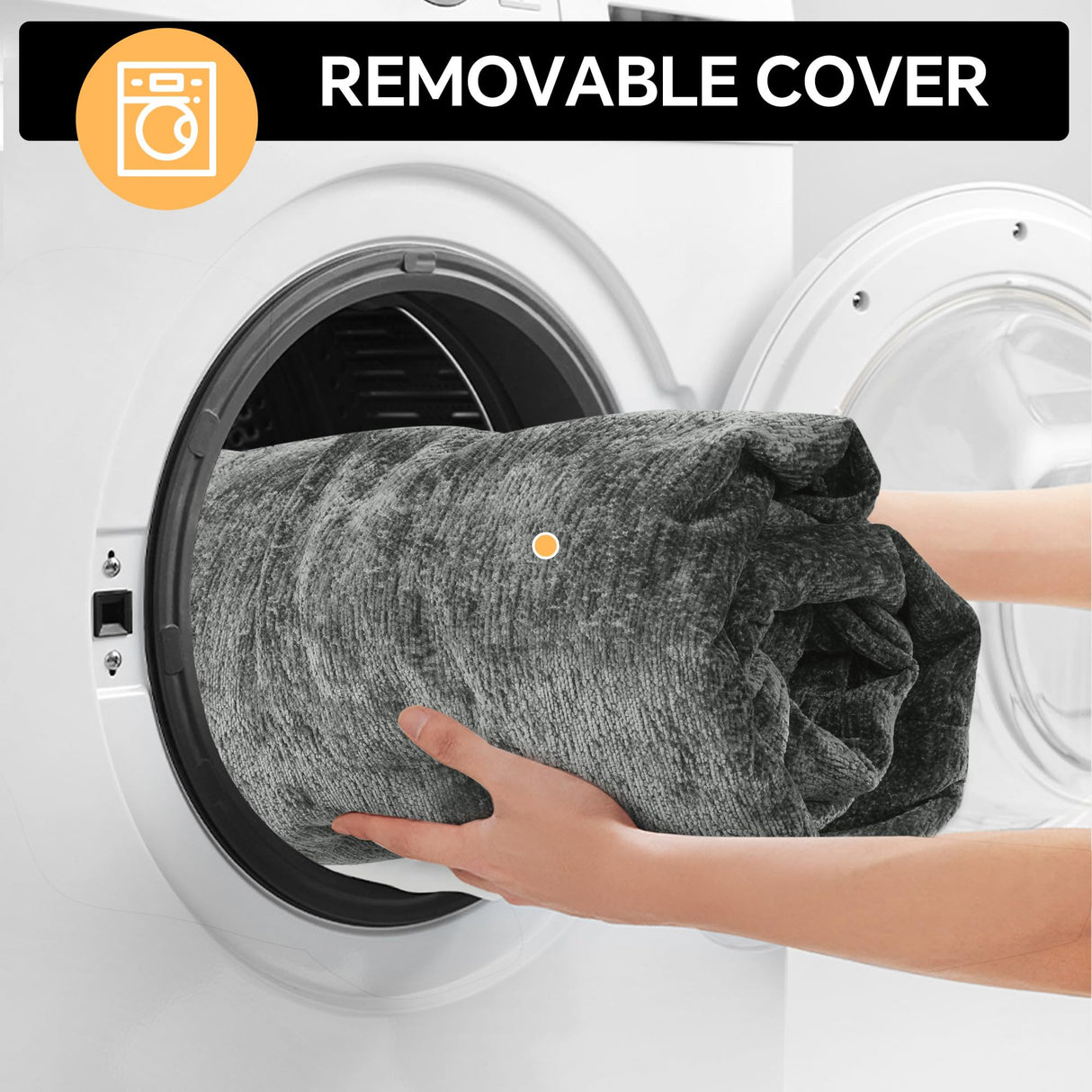 HOMBYS Folding Sofa Bed - Convertible Sleeper Chair with Pillow, 2-Layer Memory Foam Futon Couch, Multi-Functional Lazy Sofa for Living Room/Dorm/Guest Room/Home Office, Removable Cover, Grey HOMBYS