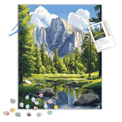 ARNLRDYA Yosemite Paint by Numbers for Adult, National Park Mountains Paint by Number Kits, Forest River Nature Scenery DIY Acrylic Painting on Canvas for Gift Home Wall Decor(16×20inches, No Frame)