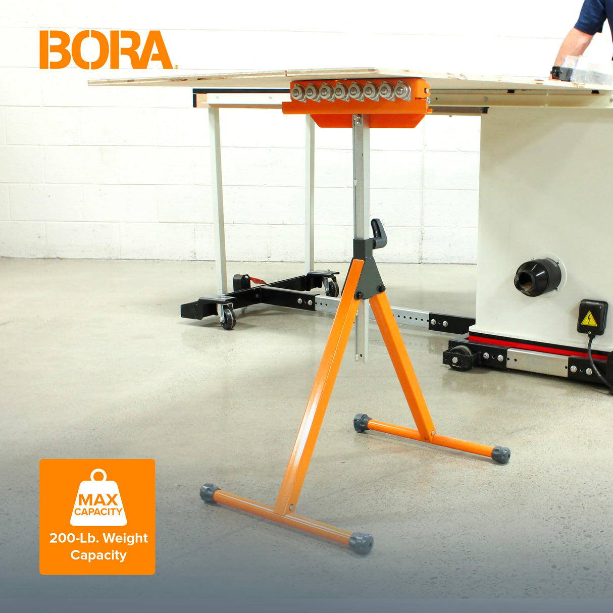 BORA Portamate PM-5093 Tri Function Pedestal Roller 11.25" Polished Steel Roller, Ball Bearing Multi-Directional Rollers Bora