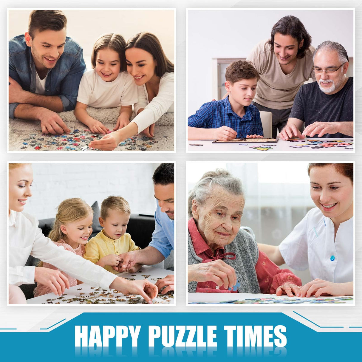 Bokon 2000 Pieces Jigsaw Puzzle Board 45.7 x 30.7 Inch Foldable Felt Puzzle Mats with 6 Portable Puzzle Sorting Trays Holder Organizer Puzzle Keeper Puzzle Accessories for Adults Bokon