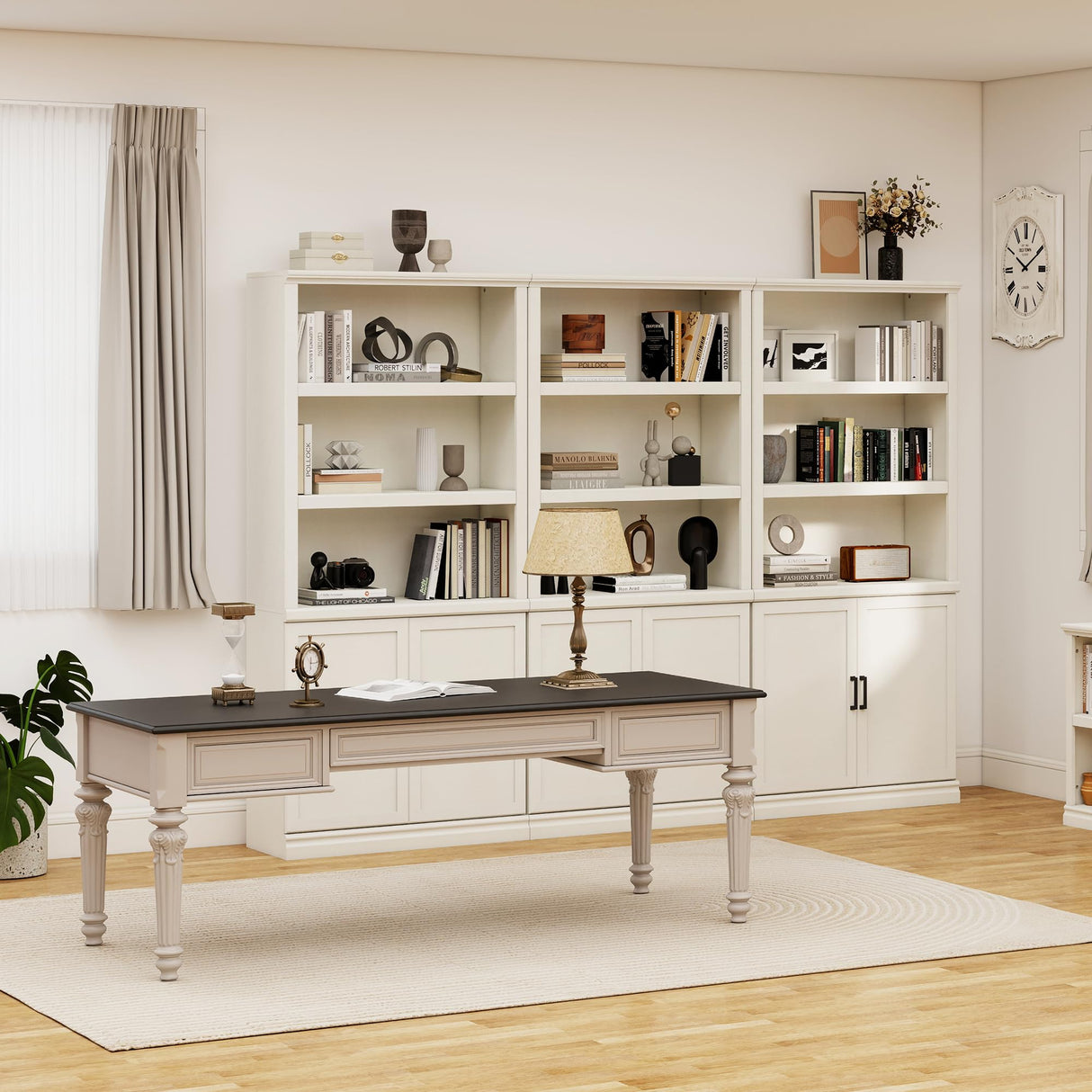 blini 5 Shelf Tall Bookcase with Doors White Bookshelf 31in Wide Display Standing Storage Shelf 72in Tall Wood Book Shelves for Bedroom Living Room Office Library blini