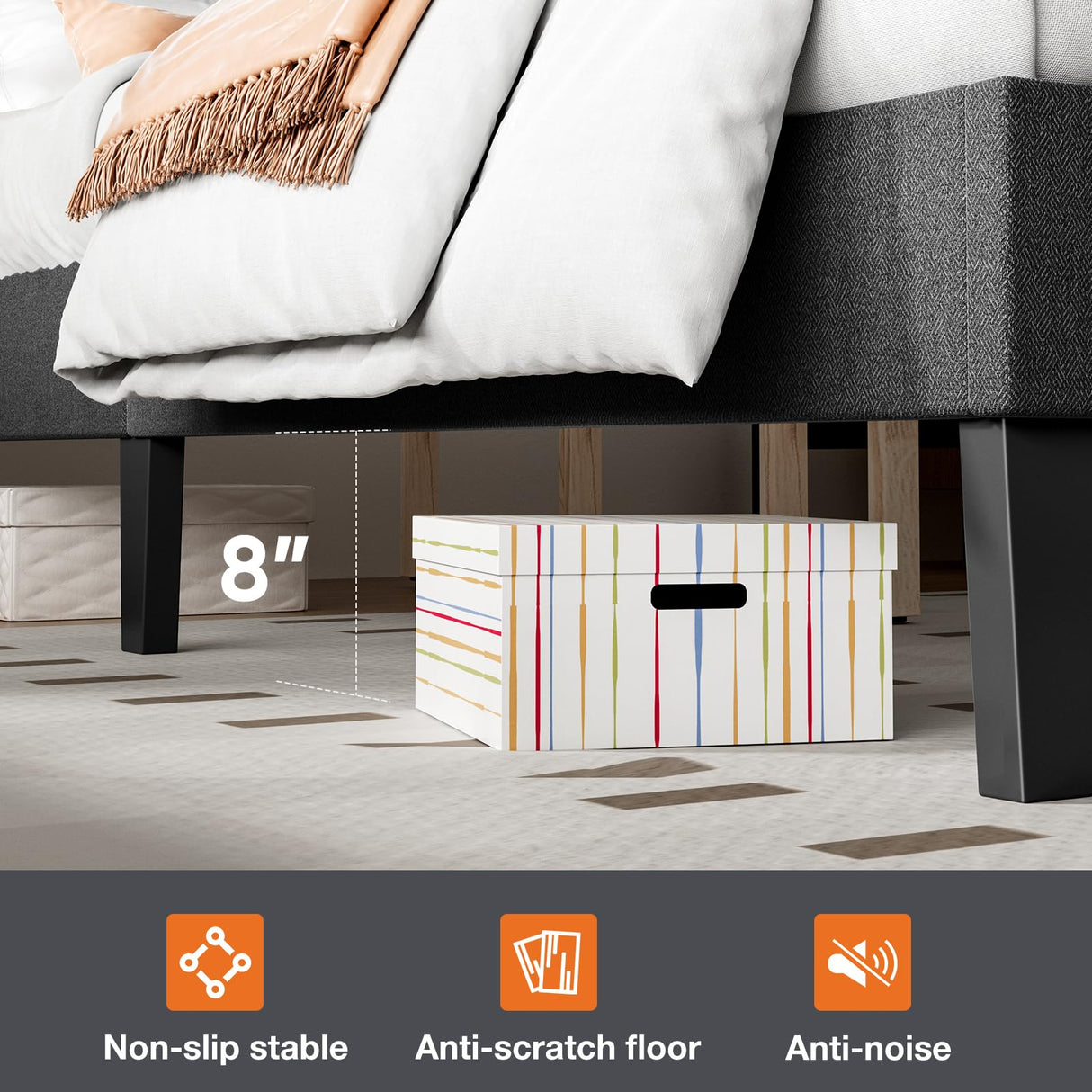 Sweetcrispy Twin Size Wood Bed Frame - Linen Upholstered Platform Bed with Headboard, No Box Spring Needed with 800LBS Sturdy Wooden Slats Support, Noise Free, Easy Assembly, Dark Grey Sweetcrispy