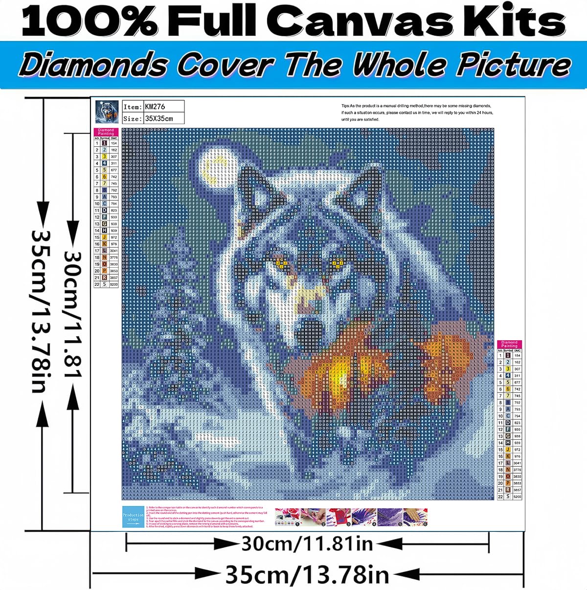 Wolf 5D Diamond Art Kits for Adults Beginners,Winter Forest DIY Full Round Drill Diamond Painting Kits, Animal Paint by Diamonds Dots Gem Art Easy,Home Wall Decor 14X14 Inch Acelii