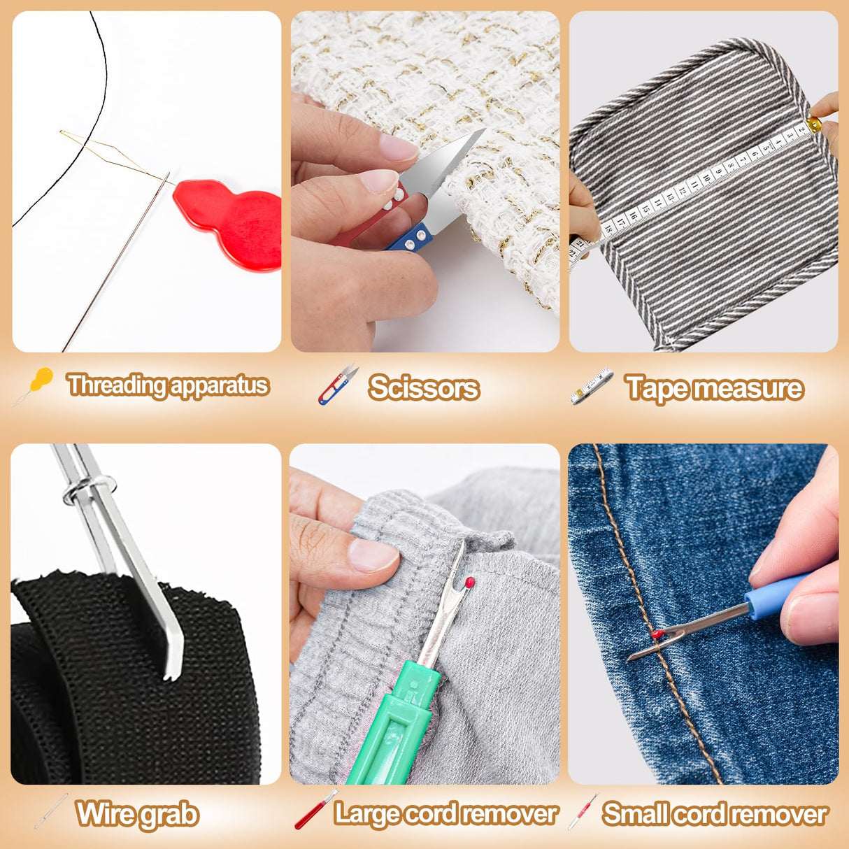 CousDUoBe Sewing Thimble Kit,thimbles for Hand Sewing,Needle threaders,Seam Rippers for Sewing,Measuring Tape and Thread Snips, Hand Embroidery Craft(Complete Sewing Kit) CousDUoBe