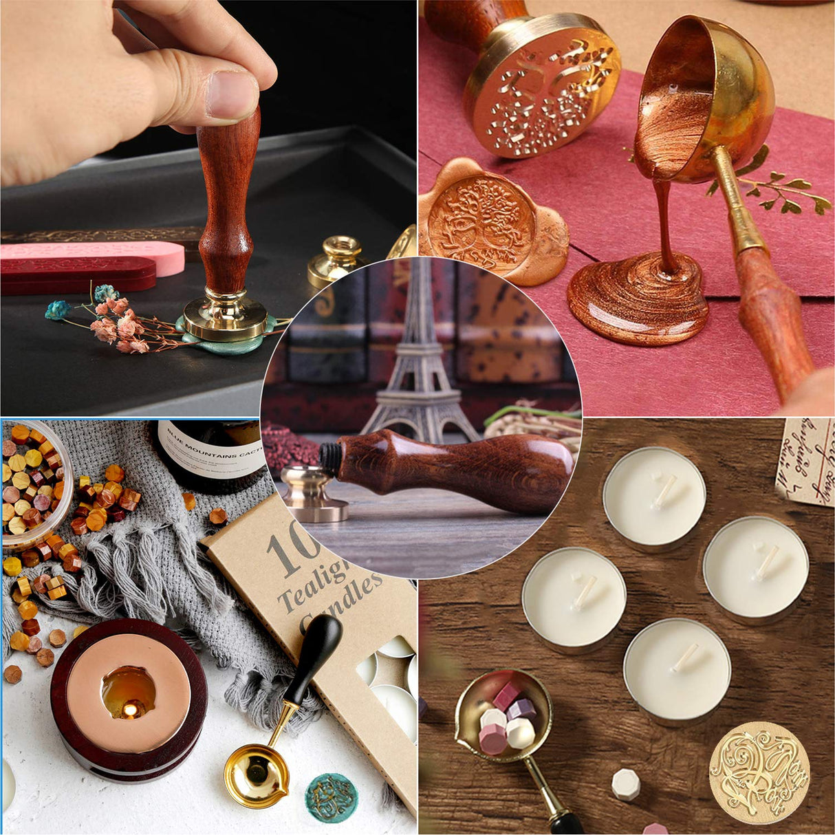 ZYNERY Sealing Wax Kits, 643pcs Wax Seal Beads with Gift Box, Wax Seal Stamp, Melting Furnace, Melting Spoon, Envelopes/Tealight Candles/Wax Stamp/Metallic Pen for Envelope Stam ZYNERY