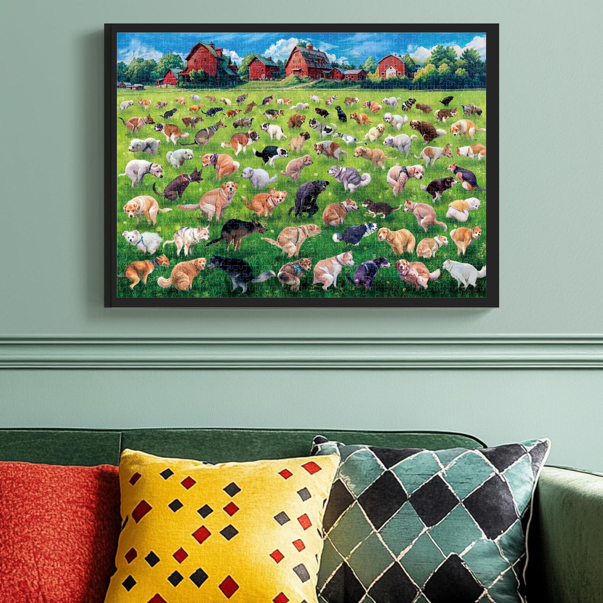 ALL4JIG Dog Pooping Fun Jigsaw Puzzles for Adults and Kids, 1000 Pieces, Christmas Secret Santa Gift, White Elephant Gifts for Dog Lovers, Number Partitioned for Easy Solving ALL4JIG