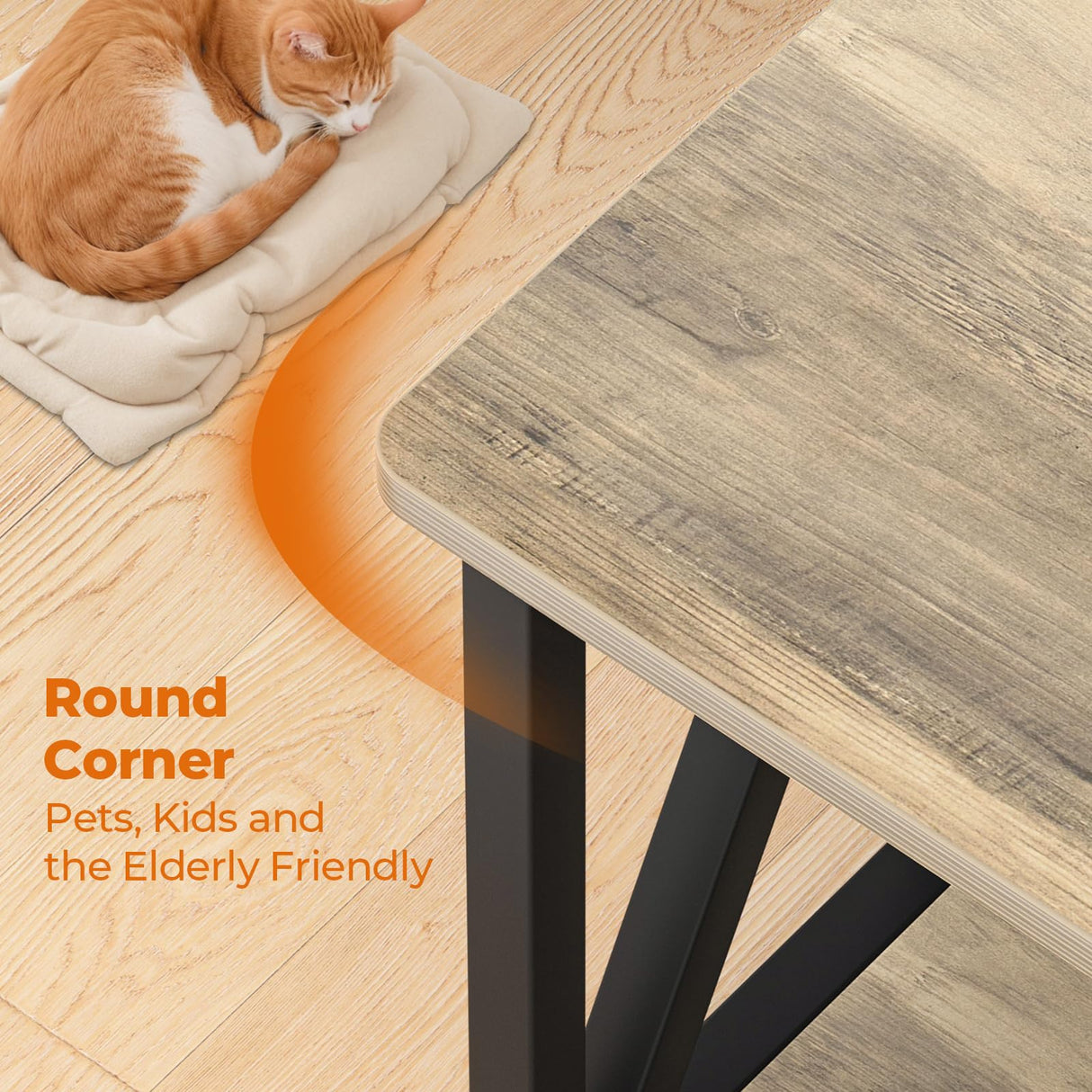 SOROGRA Coffee Table for Living Room with Round Corners, 2 Tier Modern Farmhouse Center Tables with Storage Shelf, 39 Inch Small Table for Sofa Home Office, Grey Wash SOROGRA