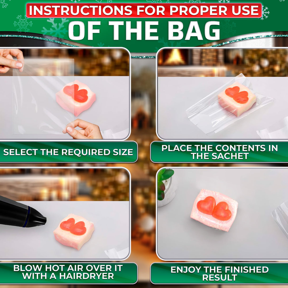 200 Pcs Heat Shrink Wrap Bags - 3 Sizes 4x6", 8x10", 10x12" Heat Shrink Bags Christmas Cellophane Bags Shrink Plastic Heat Seal Bags Shrink Film - Plastic Shrink Wrap for Soap Shrink Wrap Gift Bags PalaYou