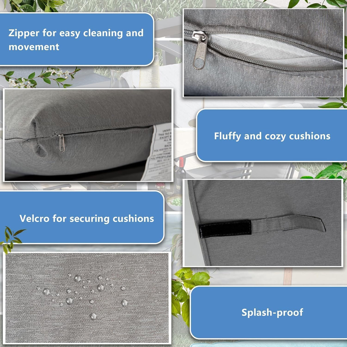 Trumbeak 5 Piece Metal Outdoor Patio Furniture Set with 48"/55000 BTU Round Fire Pit Table,Outdoor Dining Table Set 4 Swivel Chairs No-Slip Cushions and Waterproof Covers,Grey Trumbeak