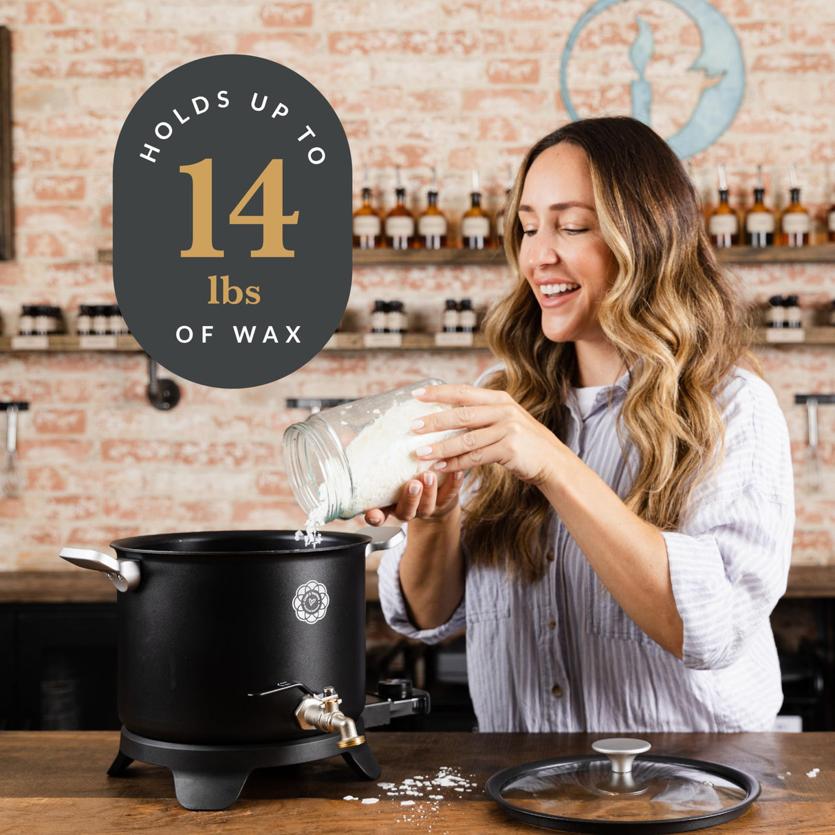 Craft & Venture Wax Melter for Candle Making - Candle Wax Melting Pot Holds 7qts (14lbs) of Wax – Soap Melter for soap Making Supplies - Easy Pour Candle Maker for Candle Making Supplies Craft & Venture