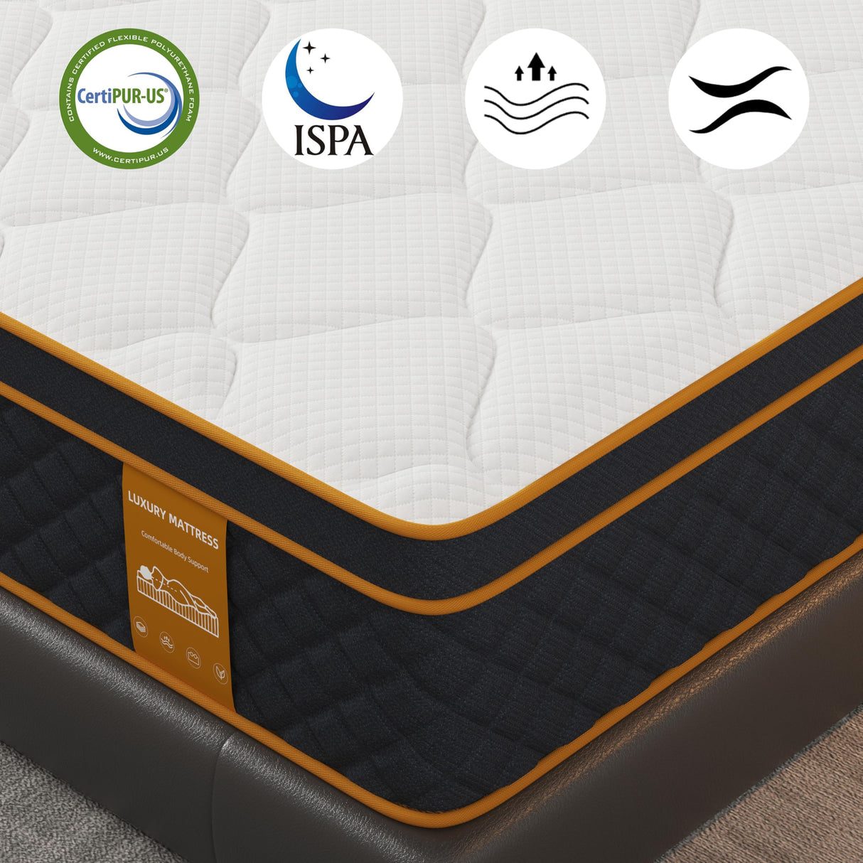 Qabefy King Mattress, 10 Inch Memory Foam Hybrid Mattress in a Box, Medium Firm and Individually Pocket Springs - Pressure Relief, CertiPUR-US Certified, Motion Isolation Qabefy