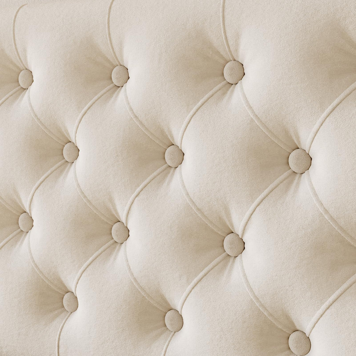 ROCHECASA Twin Bed Frame with Storage, Velvet Upholstered Bed with Charging Station and LED Light, Deep Button Tufted Wingback Headboard, No Box Spring Needed, Noise Free, Easy Assembly, Cream ROCHECASA