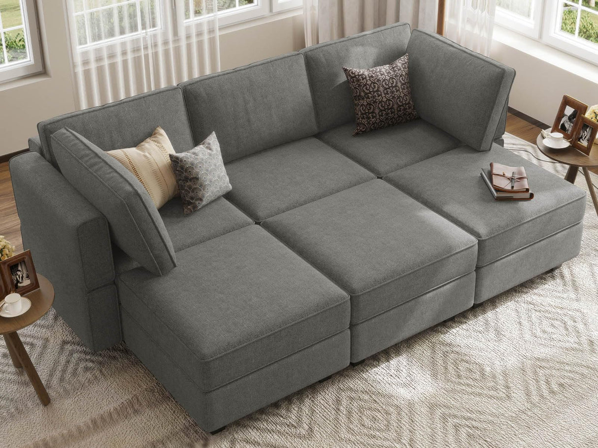 Belffin Modular Sectional Sofa Sleeper Modular Sectional Couch Sofa Convertible Sectional Couch Reversible Sofa Bed Grey Belffin