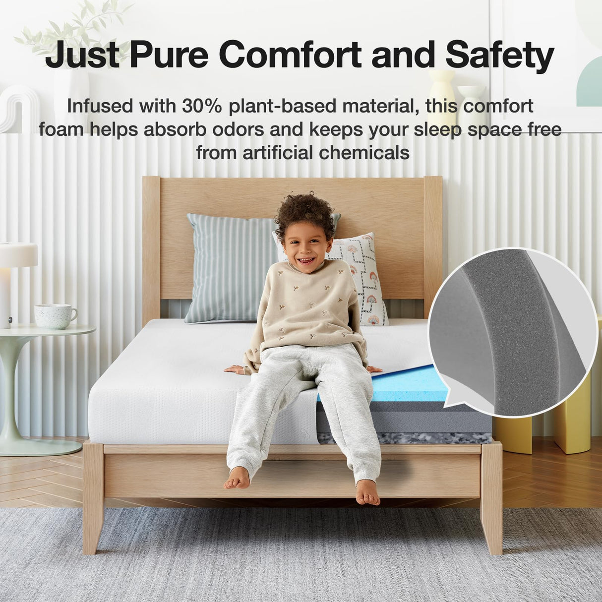 Novilla Twin Mattress for Kids, 5 Inch Twin Bed Mattresses in a Box, Gel Memory Foam Mattresses for Cooling Night Sleep, Pressure Relief, CertiPUR-US Certified Novilla