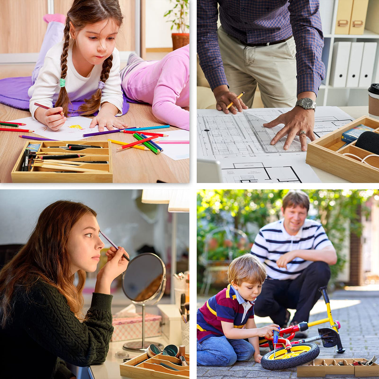 oridom Expandable Bamboo Kitchen Drawer Organizer for Cutlery and Utensils, Adjustable Bamboo Wood Cutlery Tray in Drawer for Flatware and Silverware in Kitchen, (Natural) oridom