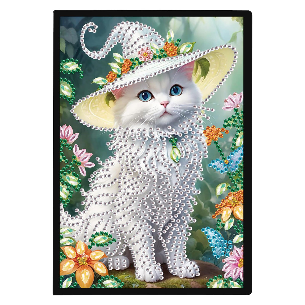 JZHYOAN Diamond Art Blank Note Book 5D Diamond Painting Notebook Kits for Adult DIY Cat Special Shape Art Dairy Travel Drawing Message Journal Sketchbook Mosaic Kit for Office Work JZHYOAN