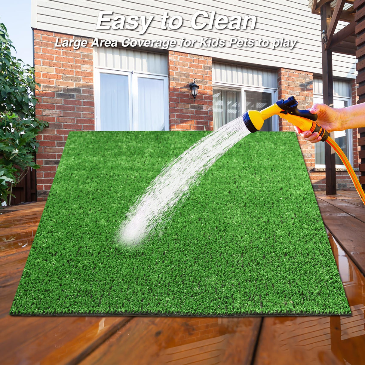 XLX TURF Outdoor Artificial Grass Rug 4FT X 4FT, Green Synthetic Turf Floor Mat for Balcony, Patio, Yard, Pets Dogs Grass Pad XLX TURF