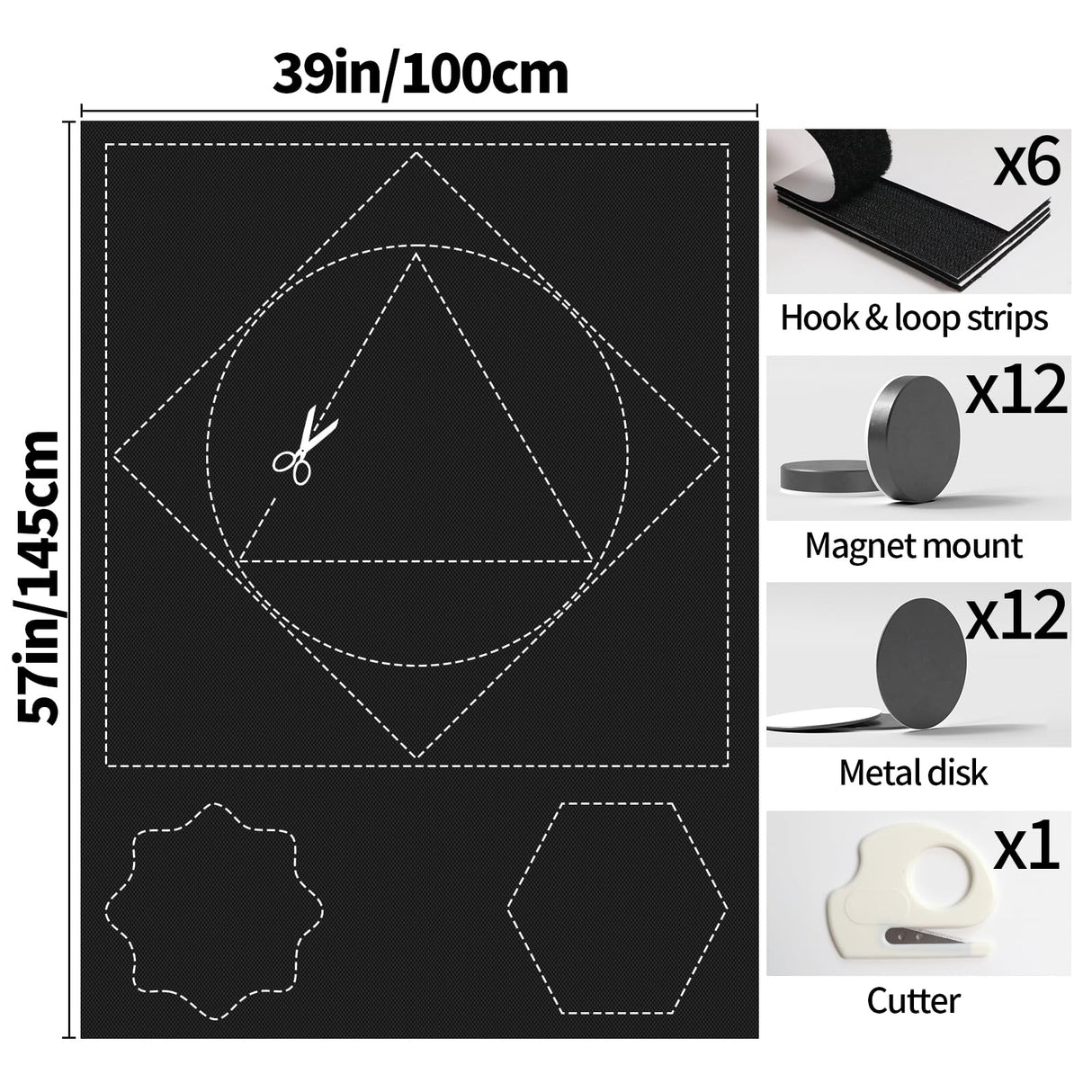 BKSAI 100% Blackout Window Cover, Portable Magnetic Blackout Shades for Window, Black Out Window Blinds No Drill Cuttable Blackout Curtains for Bedroom, RV, Nursery, Media Room, 39x57 inch BKSAI