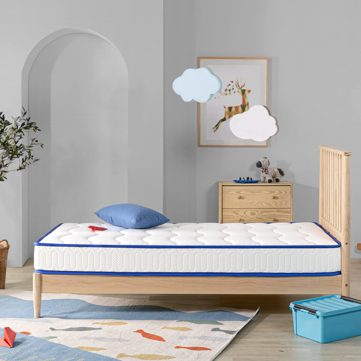 ZINUS 6 Inch Essential Innerspring Mattress, Twin, Mattress for Kids, Medium Firm Feel, CertiPUR-US Certified Foams, Mattress in A Box Zinus