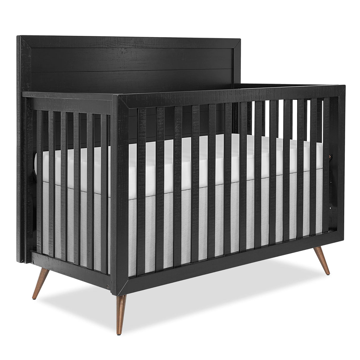 Evolur Stilnovo Mid Century 4-in-1 Convertible Crib, in Onyx Black Evolur