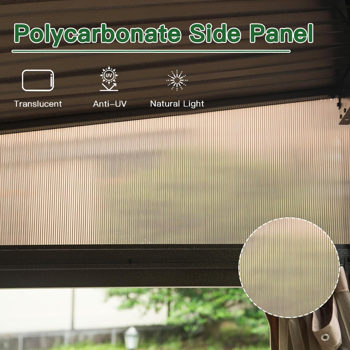 SHPAI 12’ x 20’ Lean to Gazebo, Outdoor Wall Mounted Gazebo Aluminum Frame, Hardtop Pergola with Galvanized Steel Sloping Roof for Patio Deck Garden Backyard, Curtain and Netting Included SHPAI