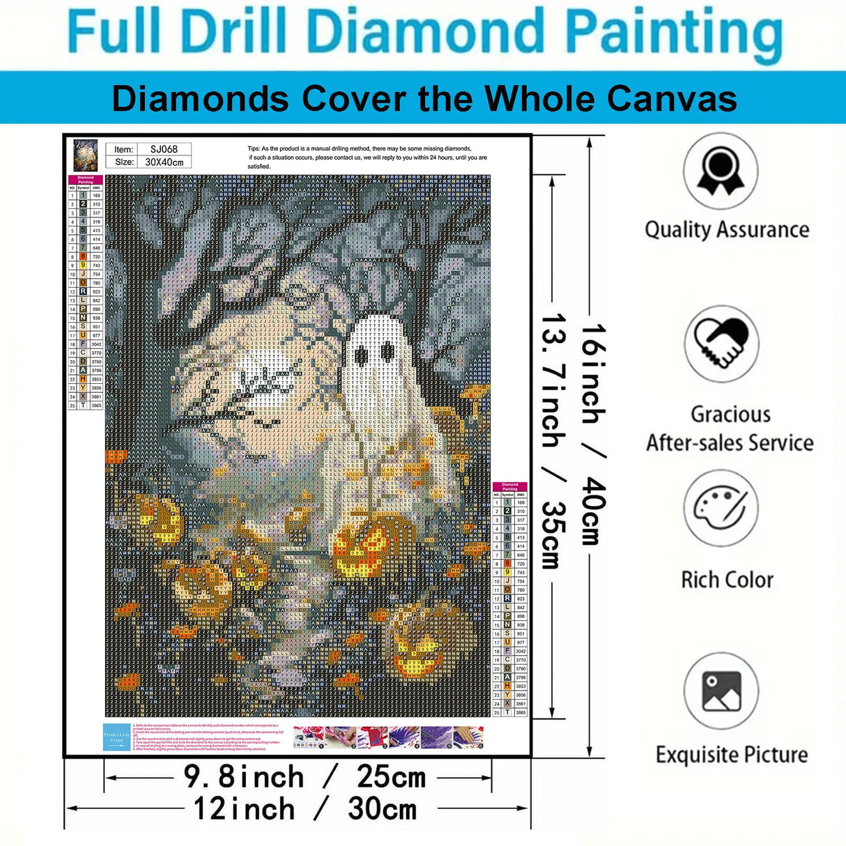 Halloween Pumpkin Diamond Art Kits for Adults,Full Round Drill Dot Scary Ghost Diamond Painting Kits for Beginner,DIY Gem Art and Craft Paint by Diamonds Scary Forest Scenery,Home Wall Decor 12X16Inch SJDIYSTORE